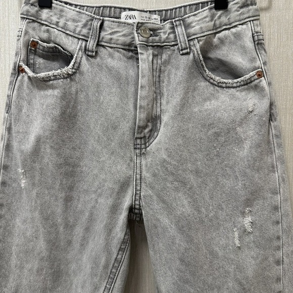 Zara Kids Mom Fit Jeans Hi Rise High Waisted Denim 11-12 - Picture 2 of 9
